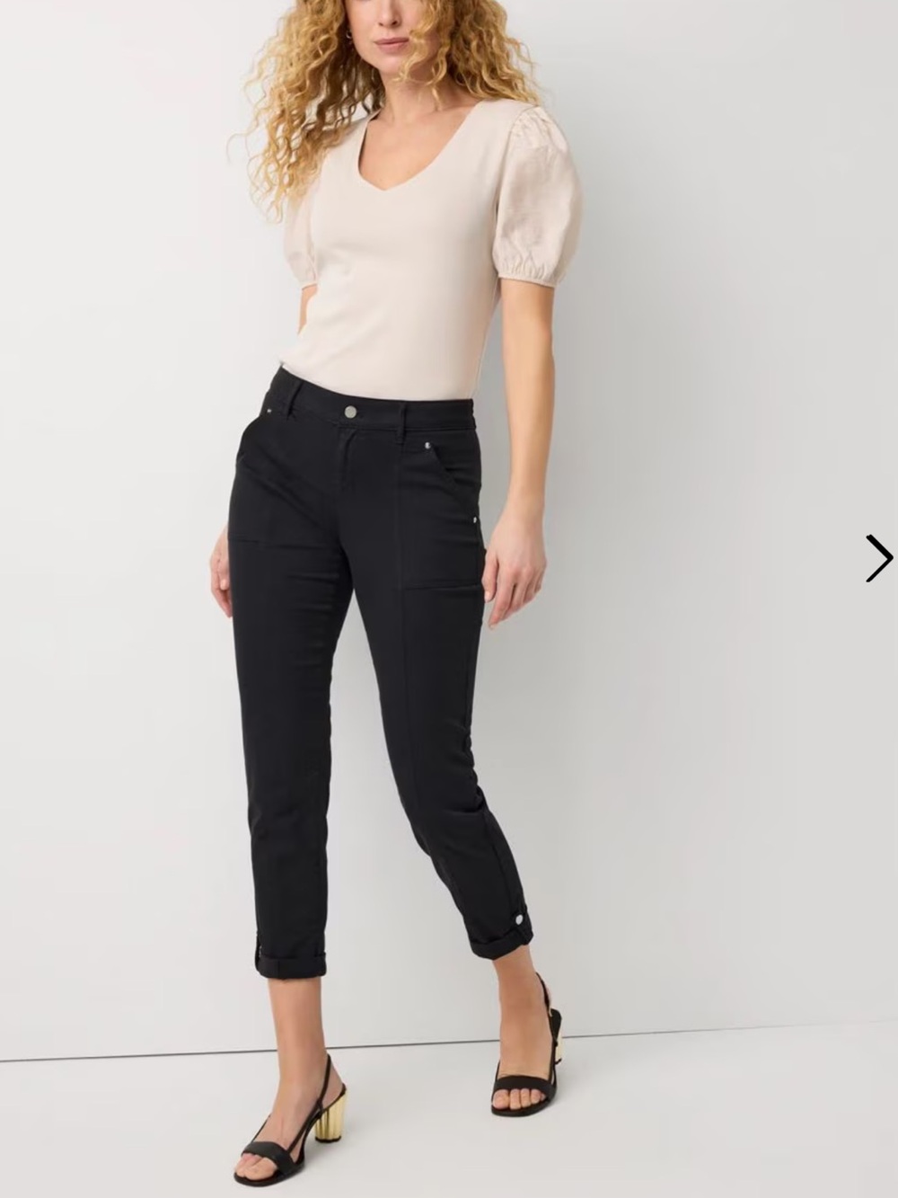 WHBM Pret Utility Crop Pants in Black Sz 14